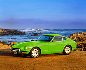 AUT 23 RK1638 01
1971 Datsun 240Z Sport Green 3/4 Front View By Ocean