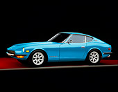 AUT 23 RK1642 01
1970 Datsun 240Z Blue 3/4 Front View Studio