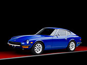 AUT 23 RK1643 01
1971 Datsun 240Z Blue 3/4 Front View Studio