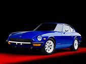 AUT 23 RK1644 01
1971 Datsun 240Z Blue 3/4 Front View Studio