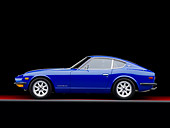 AUT 23 RK1645 01
1971 Datsun 240Z Blue Profile View Studio