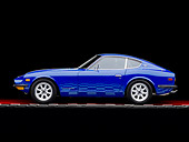 AUT 23 RK1646 01
1971 Datsun 240Z Blue Profile View Studio