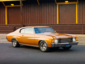 AUT 23 RK1723 01
1972 Chevrolet Chevelle Bronze 3/4 Front View On Pavement By Building