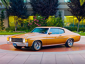 AUT 23 RK1725 01
1972 Chevrolet Chevelle Bronze 3/4 Front View On Pavement By Trees