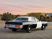 AUT 23 RK1734 01
1977 Dodge Monaco Black And White 3/4 Rear View On Pavement