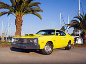 AUT 23 RK1761 01
1974 Dodge Dart Sport Yellow 3/4 Front View On Pavement By Marina