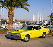 AUT 23 RK1764 01
1974 Dodge Dart Sport Yellow 3/4 Front View On Pavement By Marina