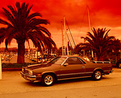 AUT 24 RK0148 03
1986 Chevy El Camino Gray Side 3/4 View On Pavement By Harbor Filtered