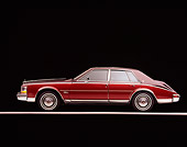 AUT 24 RK0073 02
1980 Cadillac Seville Two Tone Burgundy Profile View On Gray Line