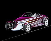 AUT 25 RK0251 14
1998 Plymouth Prowler Purple Front 3/4 View On Gray Line Studio