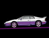 AUT 25 RK0352 04
1995 Lotus Esprit S4S Silver Side View On Gray Line Studio