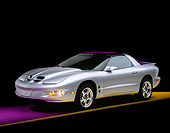 AUT 25 RK0933 03
1998 Pontiac Firebird Formula WS-6 Silver 3/4 Front View On Purple Floor Studio