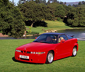 AUT 25 RK0947 06
1998 Alfa Romeo Sprint Zagato SZ100 Red 3/4 Front View On Grass By Water