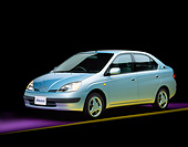 AUT 25 RK0982 11
Toyota Prius Hybrid Light Blue 3/4 Front View On Purple Floor Studio