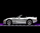 AUT 25 RK1123 06
1999 Shelby Series 1 Convertible Silver Side View On Purple Floor Checkered Line Studio