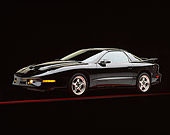 AUT 25 RK0018 05
1997 Pontiac Firebird Trans Am WS-6 Black 3/4 Side View On Red Line Studio