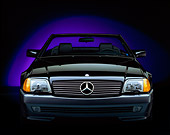 AUT 25 RK0219 01
1992 Mercedes-Benz 500SL Convertible Black Head On Shot Purple Shade In Background