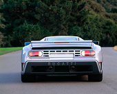 AUT 25 RK0443 07
1994 Bugatti EB110 SS Silver Rear View On Pavement