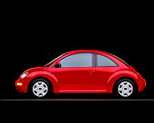 AUT 25 RK0671 01
1998 Volkswagen New Beetle Red Profile On Gray Line Studio