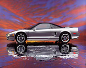 AUT 25 RK0912 04
1993 Acura NSX Silver Profile View On Mylar Floor Sunset Background Studio