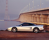 AUT 25 RK0927 06
1993 Acura NSX Silver Profile View On Dirt By Bridge And Water At Night