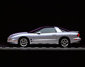 AUT 25 RK0930 02
1998 Pontiac Firebird Formula WS-6 Silver Profile View On Checkered Line Studio