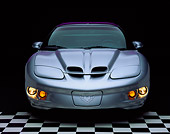 AUT 25 RK0936 02
1998 Pontiac Firebird Formula WS-6 Silver Head On Shot On Checkered Floor Studio