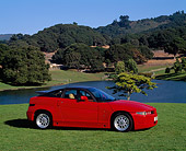 AUT 25 RK0945 03
1989 Alfa Romeo Sprint Zagato Red 3/4 Front View On Grass By Lake