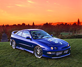 AUT 25 RK1250 03
1996 Acura Integra LS Custom Blue 3/4 Side View On Grass Hill Filtered