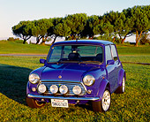 AUT 25 RK1414 02
1998 Rover, Mini, Blue 3/4 Front View On Grass