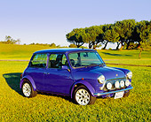AUT 25 RK1416 03
1998 Rover Mini Blue 3/4 Side View On Grass