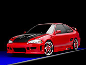 AUT 25 RK1425 01
1993 Honda Civic Coupe Custom Red 3/4 Front View Studio