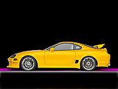 AUT 25 RK1430 01
1998 Toyota Supra Custom Yellow Profile View Studio