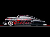 AUT 26 BK0006 01
1951 Chevrolet Fleetline Hot Rod Black With Red Flames Profile View Studio