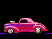 AUT 26 RK2867 01
1941 Willys Coupe Hot Rod Raspberry Profile View Studio