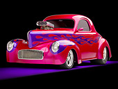 AUT 26 RK2869 01
1941 Willys Coupe Hot Rod Raspberry 3/4 Front View Studio