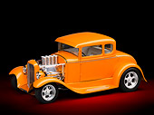 AUT 26 RK3087 01
1930 Ford Model A Hot Rod Orange 3/4 Side View In Studio