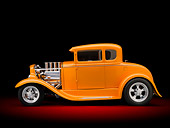 AUT 26 RK3089 01
1930 Ford Model A Hot Rod Orange Profile View In Studio