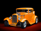 AUT 26 RK3090 01
1930 Ford Model A Hot Rod Orange 3/4 Front View In Studio