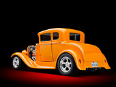 AUT 26 RK3091 01
1930 Ford Model A Hot Rod Orange 3/4 Rear View In Studio