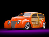 AUT 26 RK3261 01
1939 Ford Woodie Orange 3/4 Front View In Studio