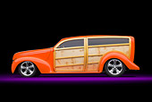 AUT 26 RK3263 01
1939 Ford Woodie Orange Profile View In Studio