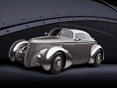 AUT 26 RK3278 01
1936 Ford AeroSport Silver 3/4 Front View In Studio