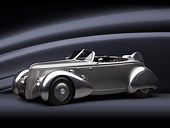 AUT 26 RK3283 01
1936 Ford AeroSport Silver 3/4 Side View In Studio