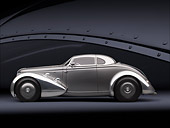 AUT 26 RK3284 01
1936 Ford AeroSport Silver Profile View In Studio