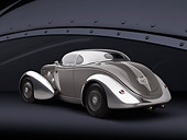 AUT 26 RK3287 01
1936 Ford AeroSport Silver 3/4 Rear View In Studio