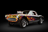 AUT 26 RK3360 01
1956 Corvette Hardtop Gasser Black With Flames 3/4 Front View In Studio