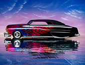 AUT 26 RK0009 03
1951 Mercury 2 Door Convertible Black With Flames Profile View On Mylar Floor Studio