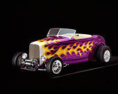 AUT 26 RK0100 05
1932 Ford Hi Boy Roadster Purple With Flames 3/4 Front View