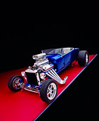 AUT 26 RK0350 14
1927 T Ford Roadster Blue Wide Angle 3/4 Front View On Red Floor Gray Line Studio